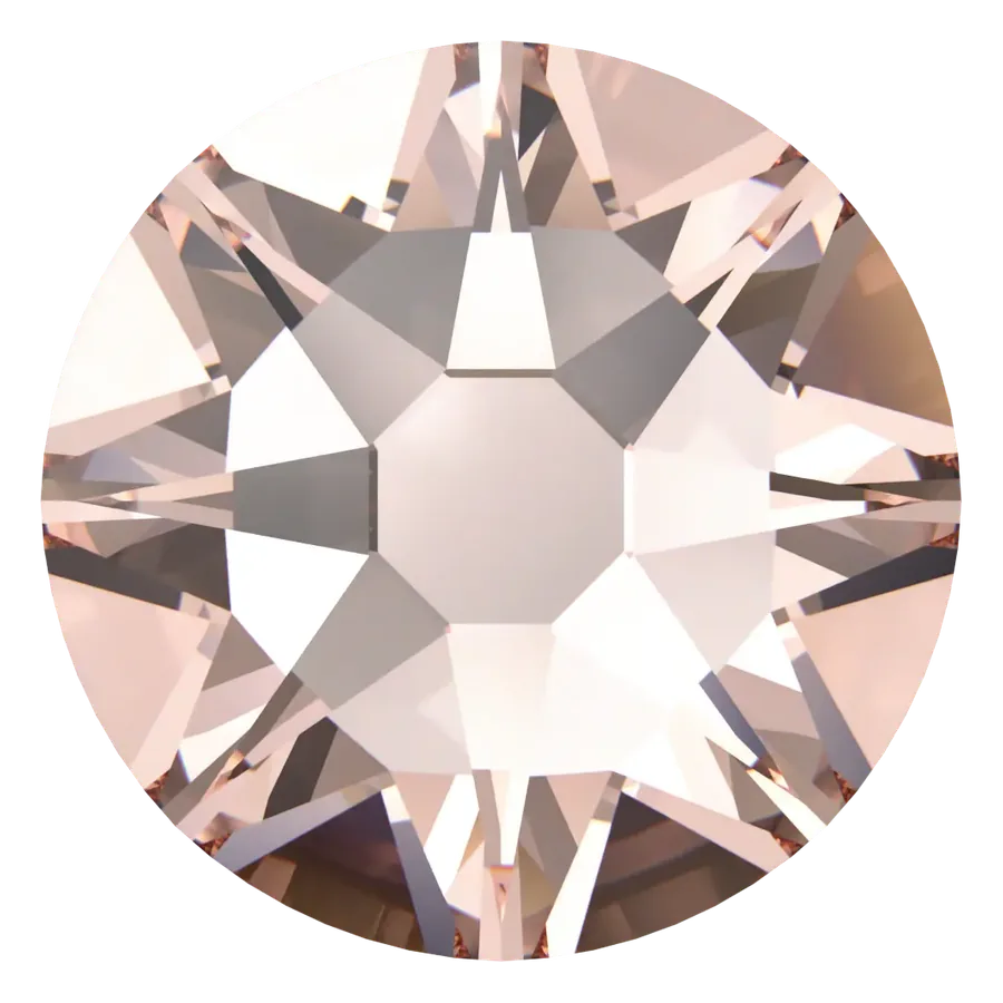 Cristal rond beige soie pour bijou dentaire, vu de face