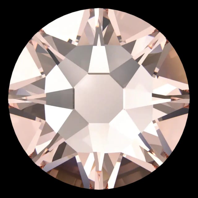 Cristal rond beige soie pour bijou dentaire, vu de face