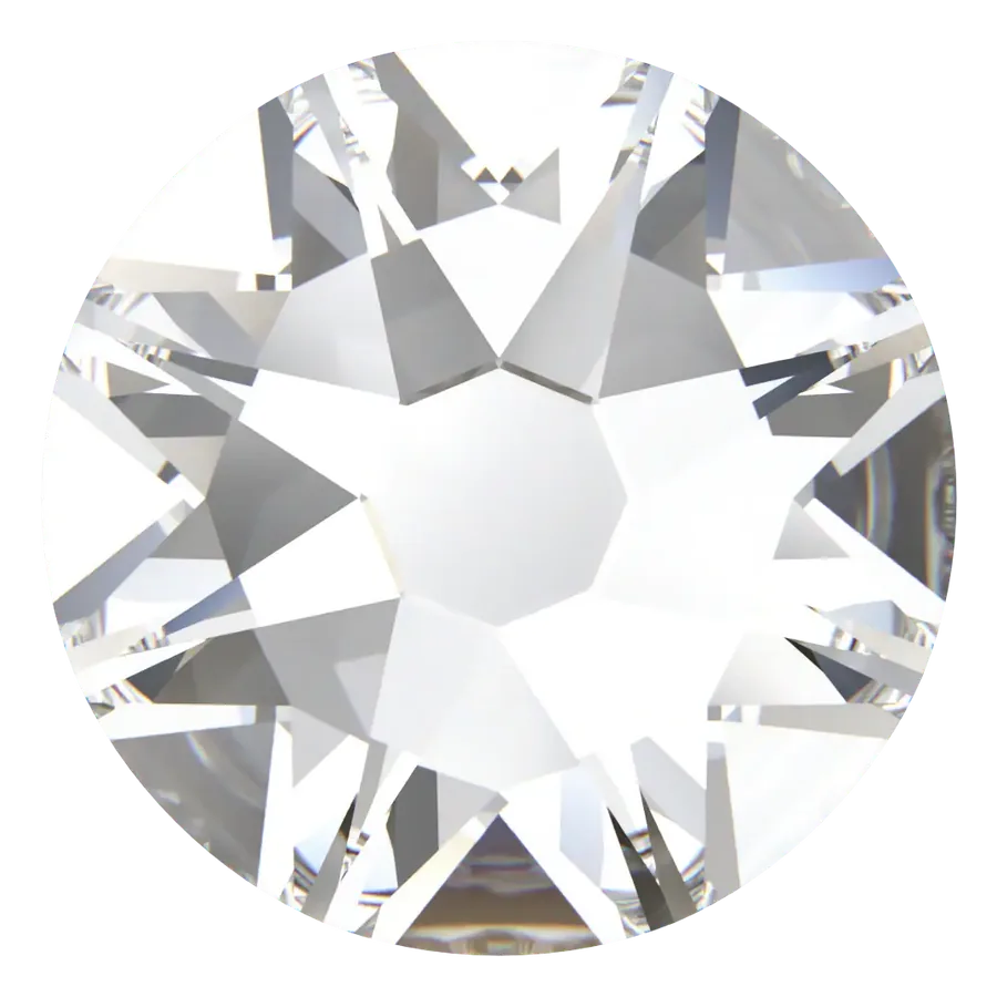 Cristal rond cristal transparent pour bijou dentaire, vu de face
