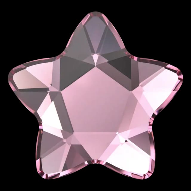 Cristal étoile étoile rose vif pour bijou dentaire, vu de face