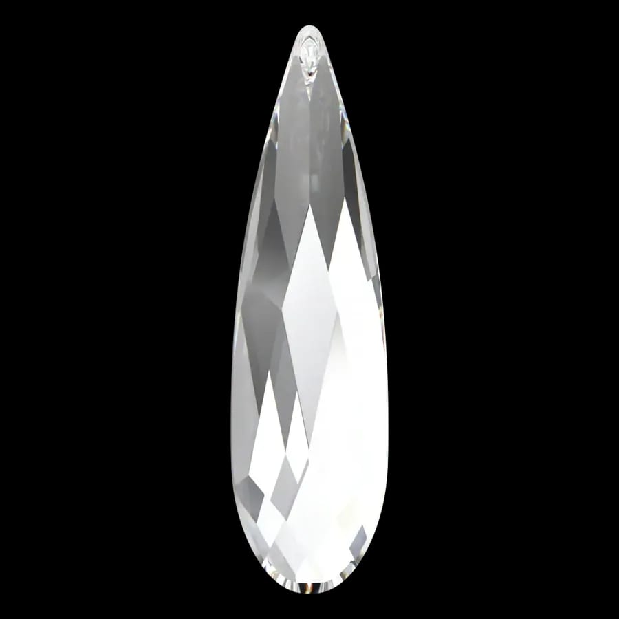Cristal goutte goutte cristal pour bijou dentaire, vu de face