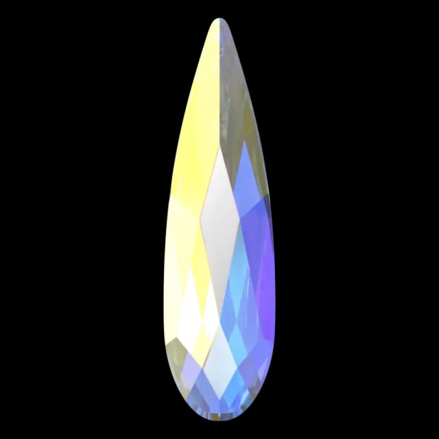 Cristal goutte goutte irisée ab pour bijou dentaire, vu de face