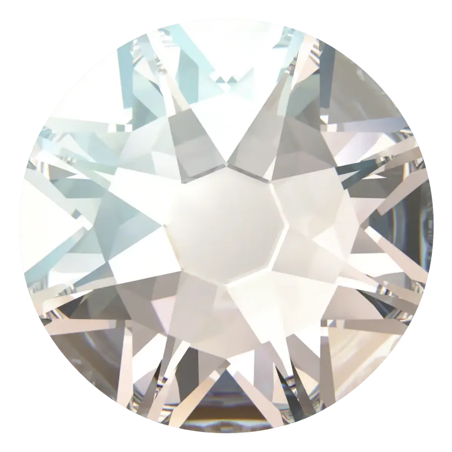Cristal rond gris clair de lune pour bijou dentaire, vu de face