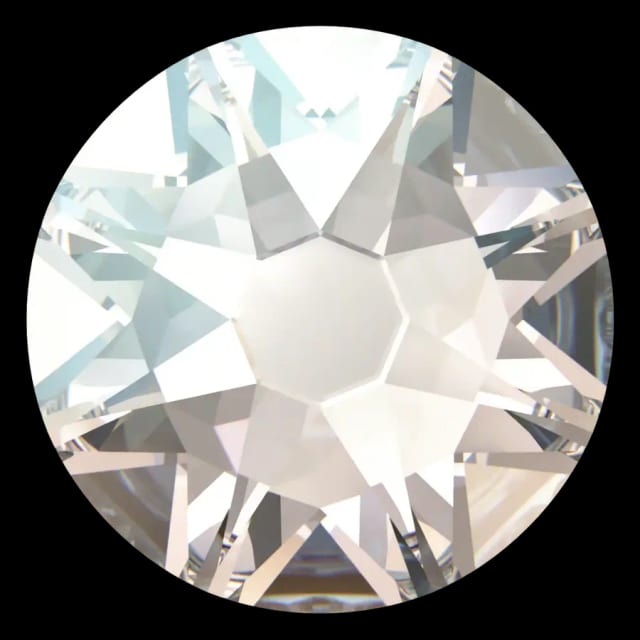Cristal rond gris clair de lune pour bijou dentaire, vu de face