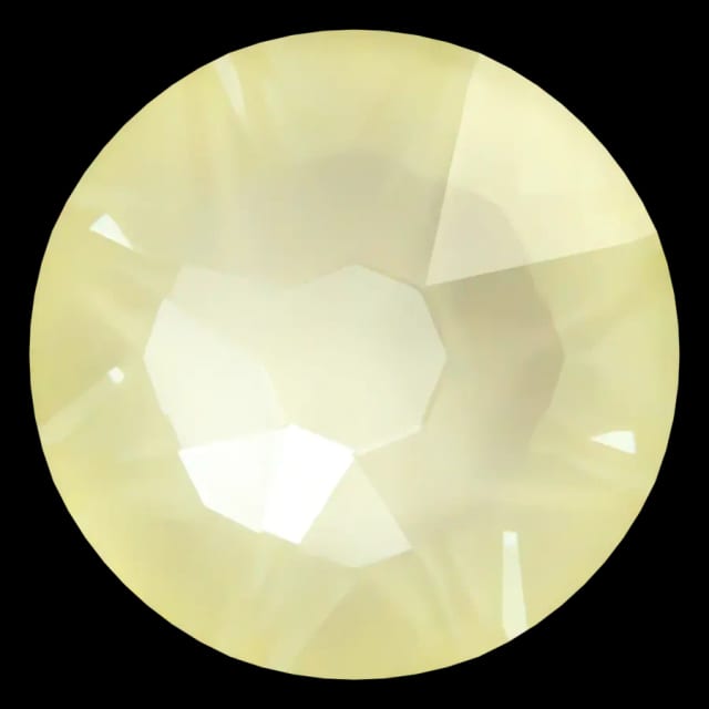 Cristal rond jaune doux pour bijou dentaire, vu de face