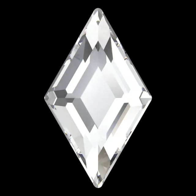 Cristal losange losange cristal pour bijou dentaire, vu de face