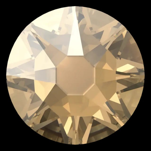 Cristal rond ombre dorée pour bijou dentaire, vu de face