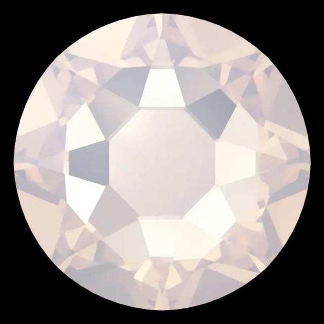 Cristal rond opale blanche pour bijou dentaire, vu de face