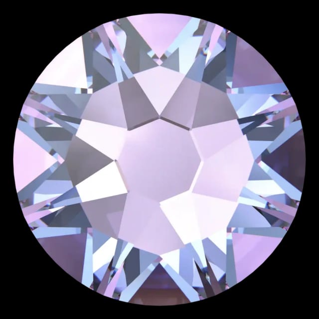 Cristal rond vitrail clair pour bijou dentaire, vu de face