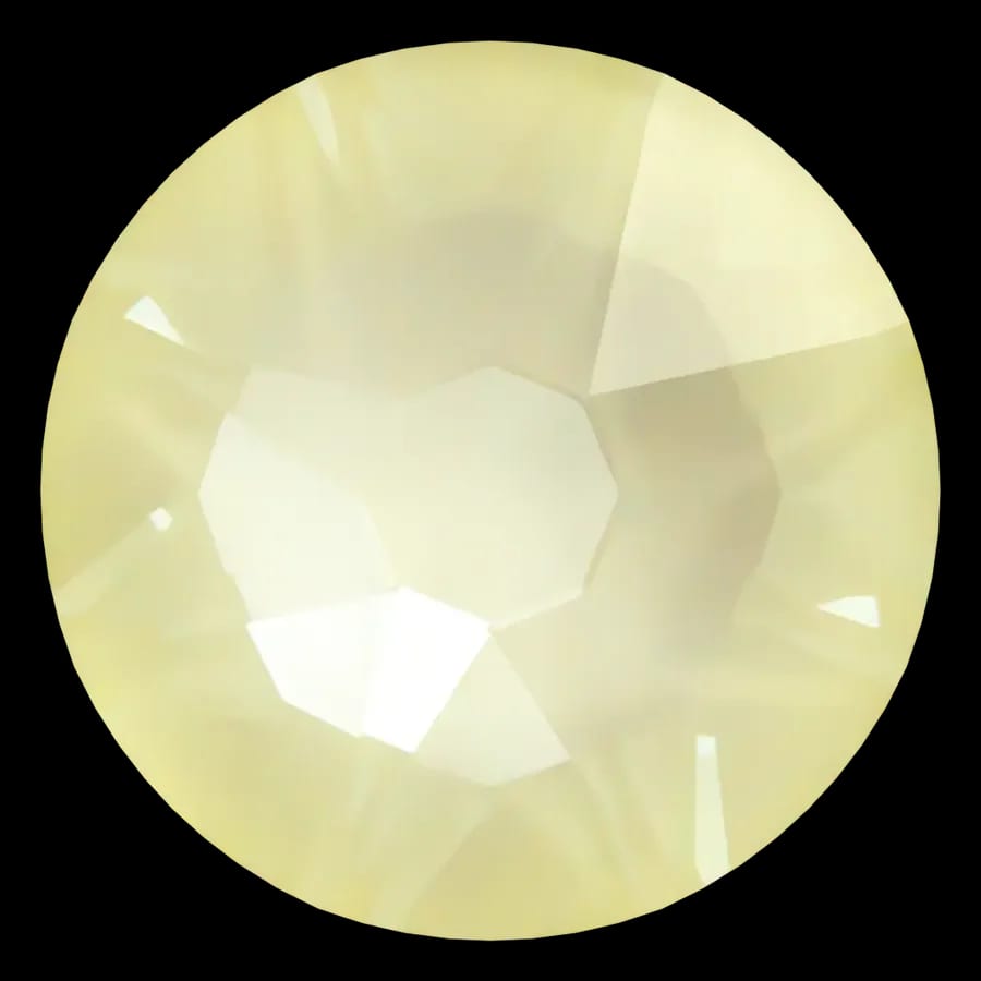 Cristal rond jaune doux pour bijou dentaire, vu de face