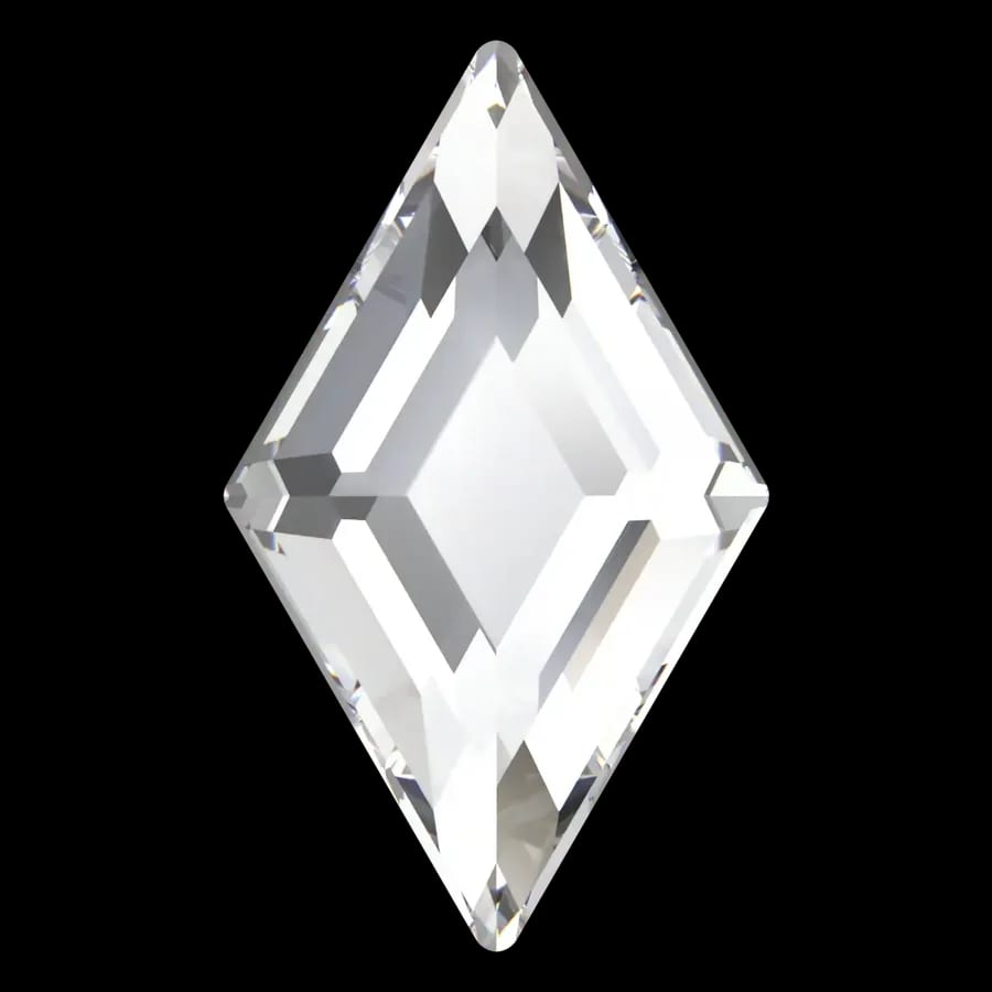 Cristal losange losange cristal pour bijou dentaire, vu de face