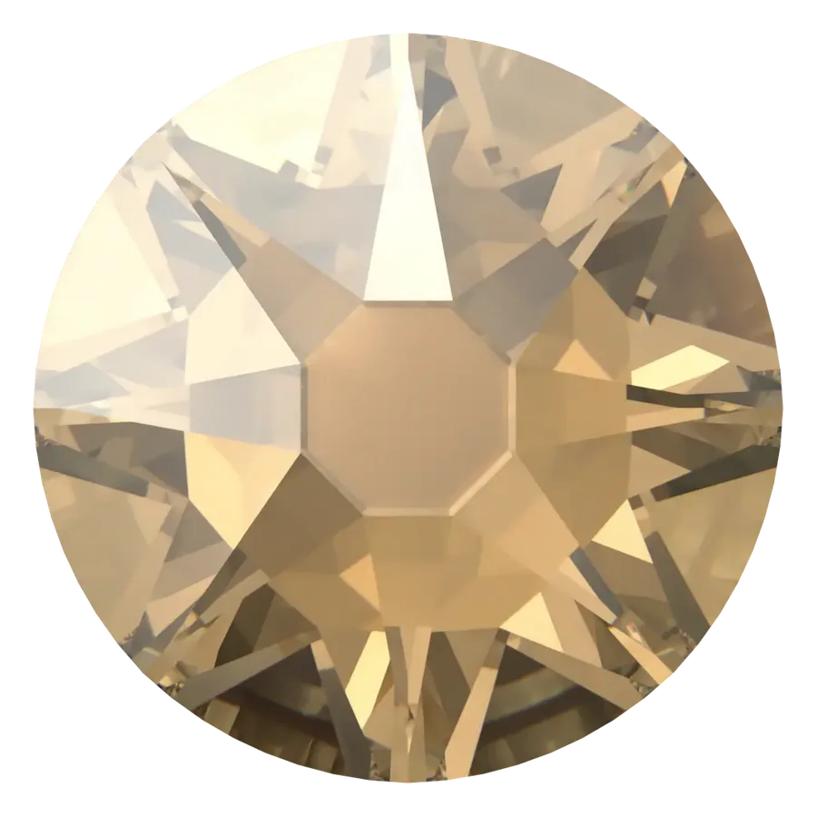 Cristal rond ombre dorée pour bijou dentaire, vu de face