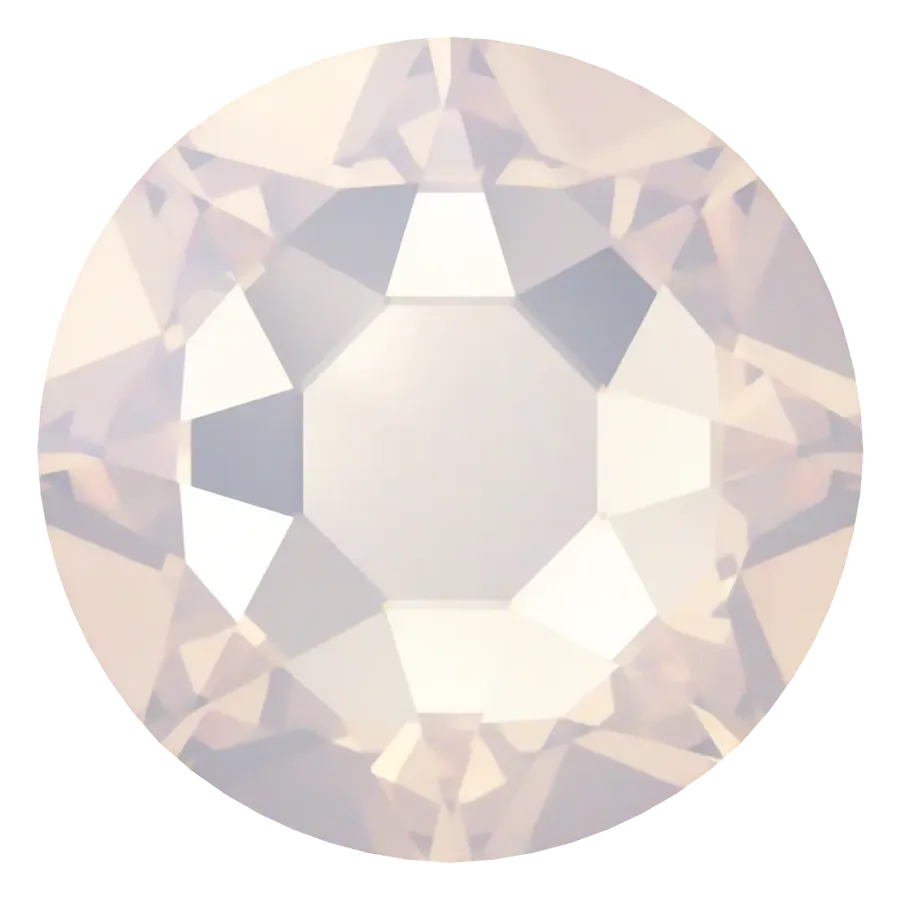 Cristal rond opale blanche pour bijou dentaire, vu de face