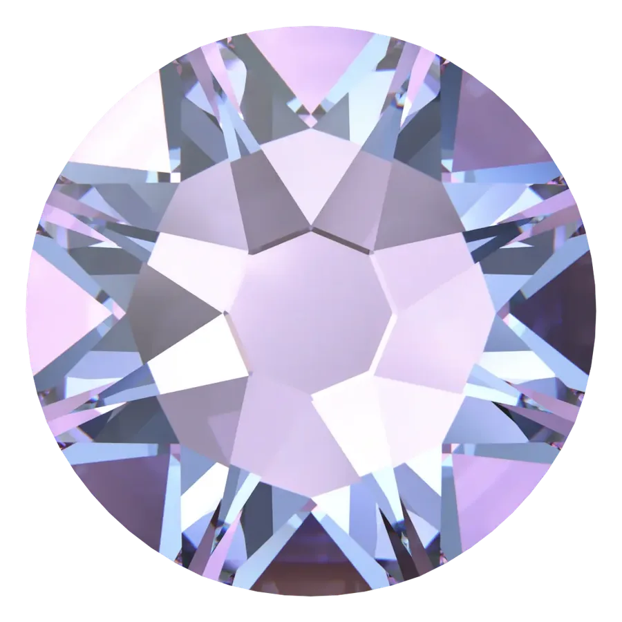 Cristal rond vitrail clair pour bijou dentaire, vu de face